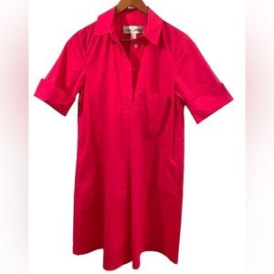 Sara Campbell Ingrid Shirtdress in berry pink.